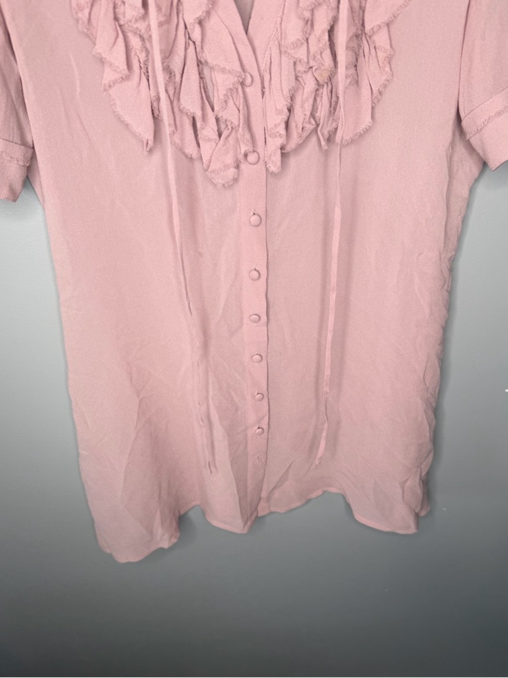 SOLD Project Alabama 100% Silk Dusty Rose Button Tunic - Picture 5 of 10